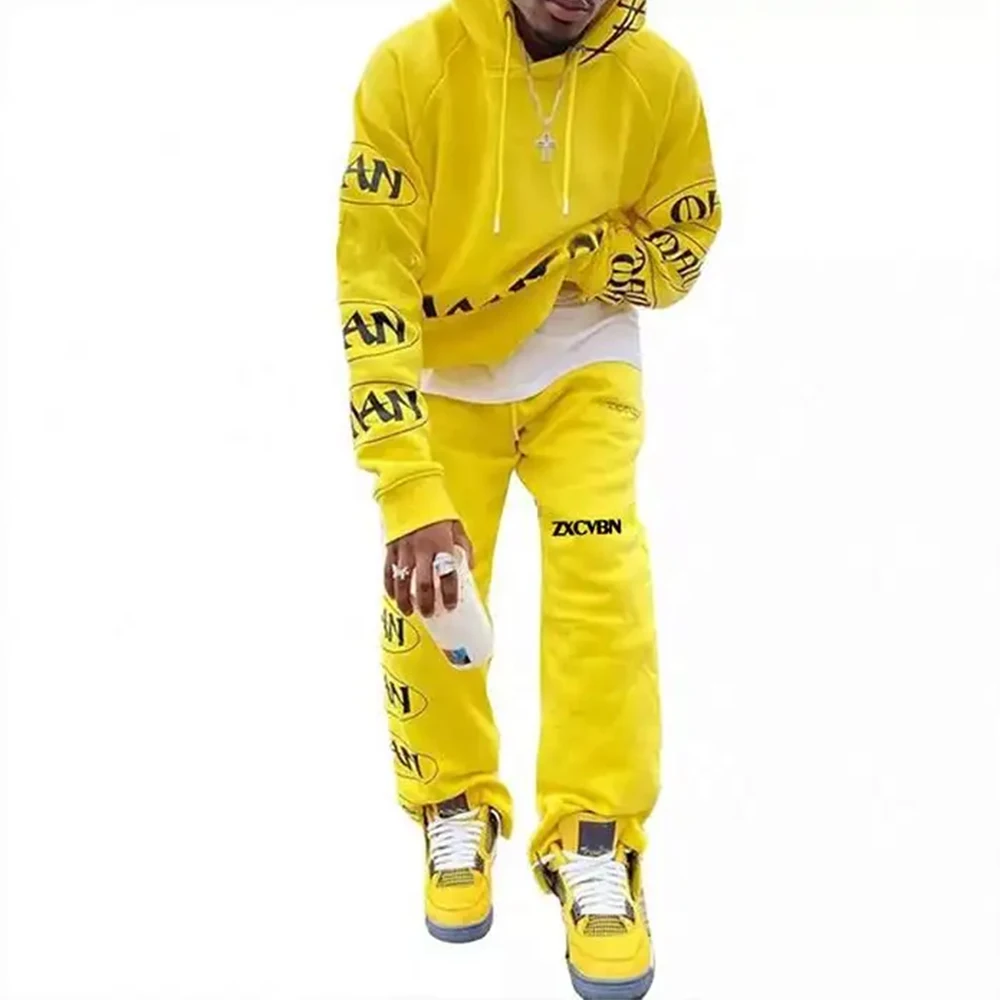 High Quality cotton blank plain men tracksuit heavyweight oversized sweatsuit Sets unisex custom plus size jogger
