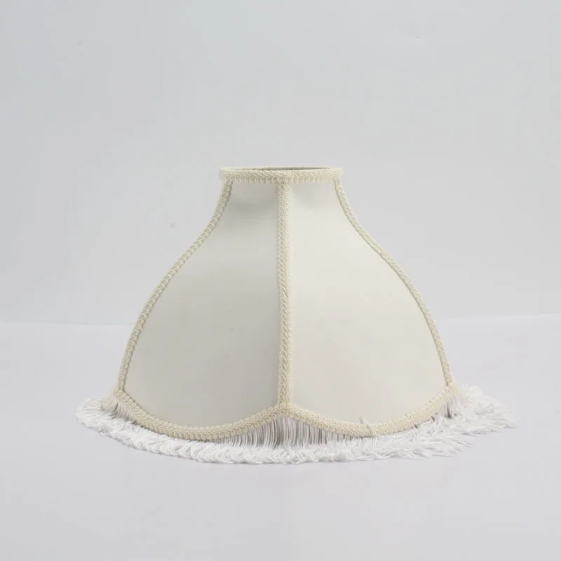 Factory direct European modern table lamp handmade fabric lampshade palace lamp tassel macrame cotton lamp shade