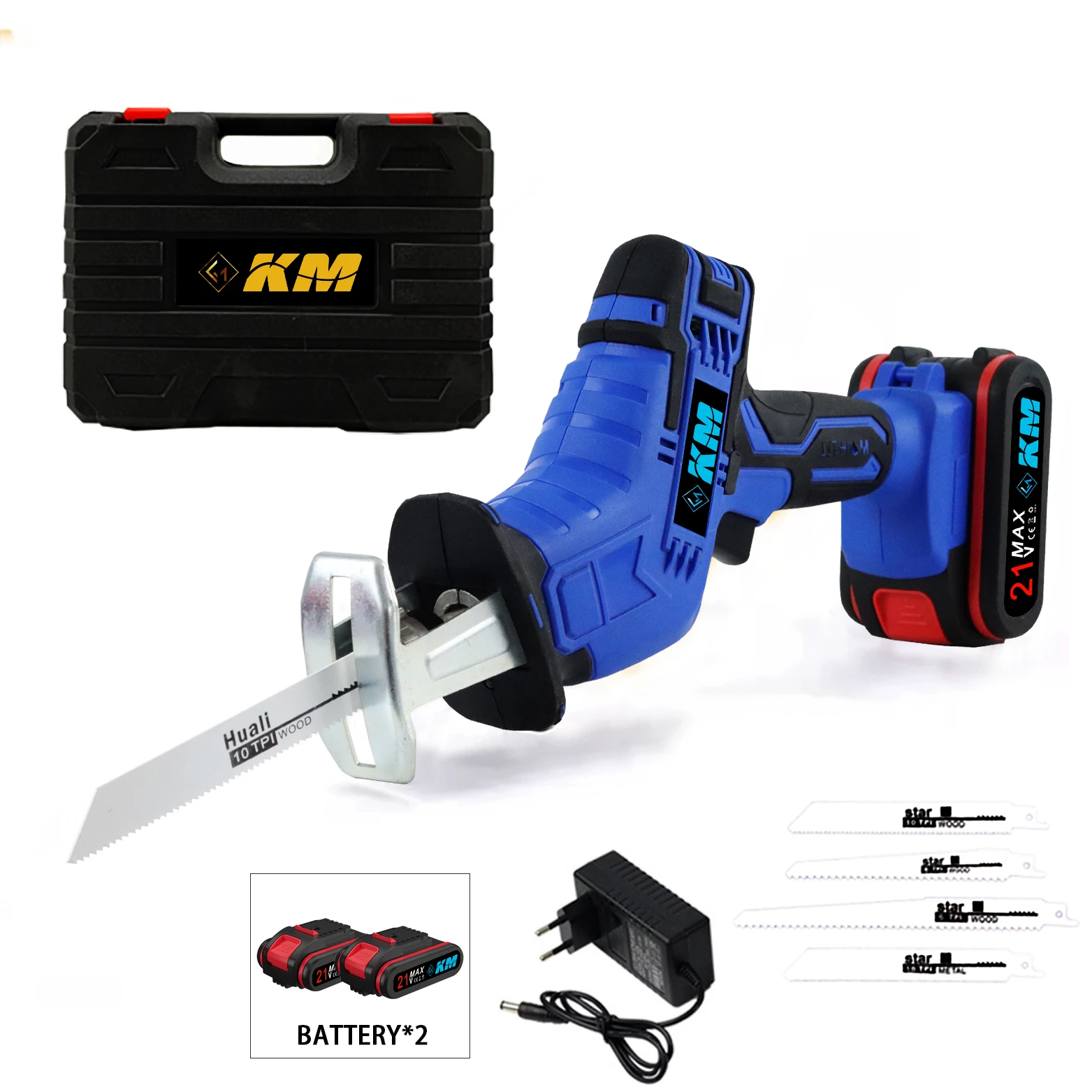 KM Household Mini Wood Cutter Saber Saw Lithium Battery Reciprocating Saw Chainsaw