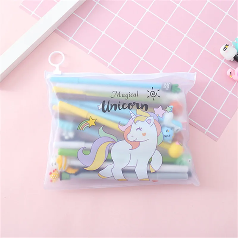 Back To School канцелярские милые ручка для мальчиков и девочек 20 шт Kawaii файл Карманный упаковка мультфильм набор гелевых