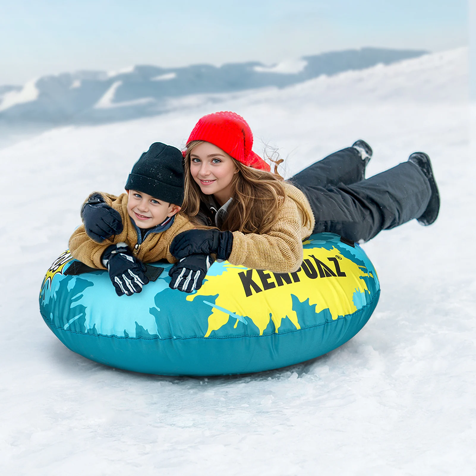 PVC Inflatable Ski Ring Christmas Toys 33.5 Inch Snow Tube With Cover  Adult & Children Winter Games Equipment PVC Snow Tube