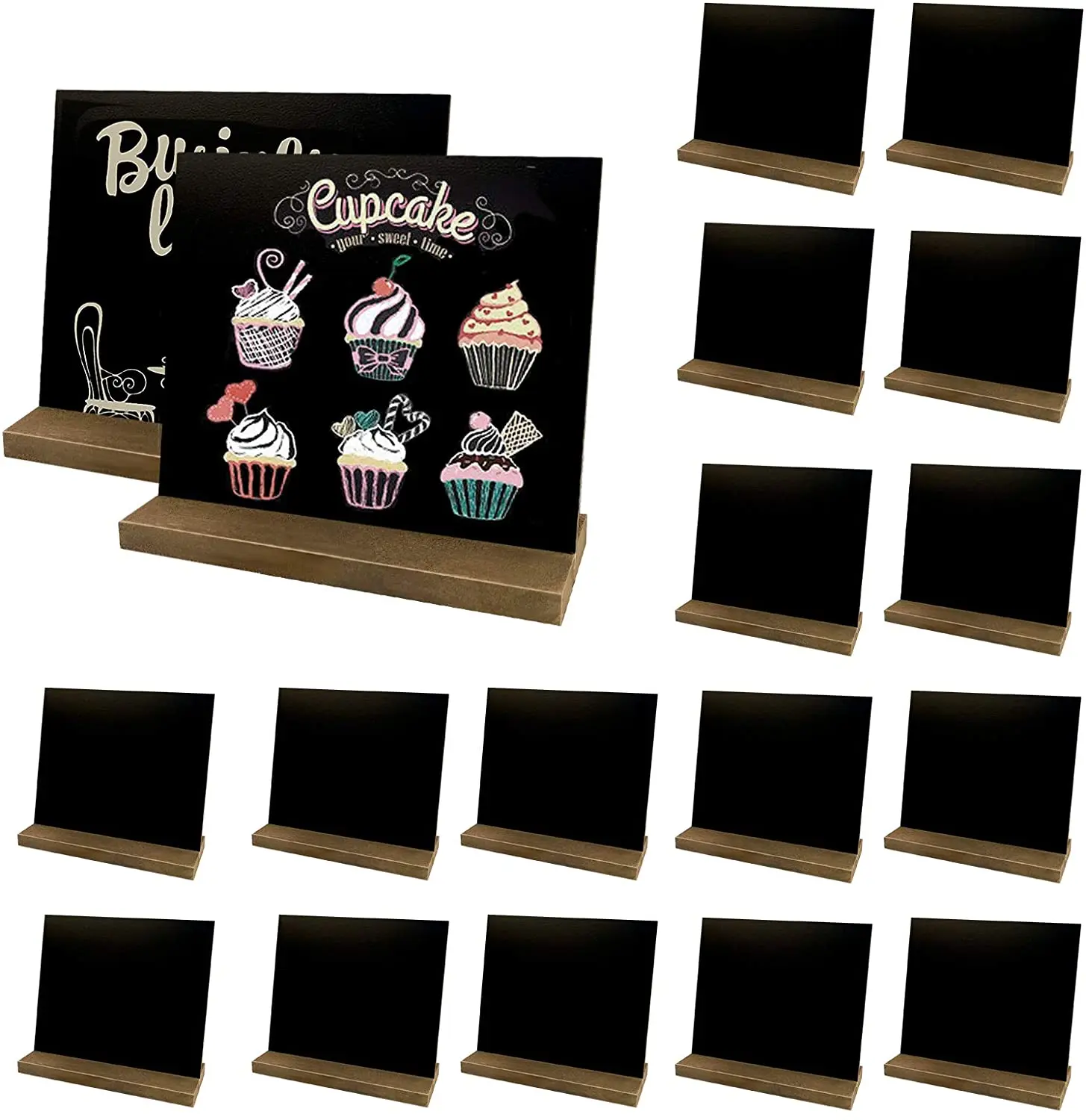 18 шт миниатюрная грифельная доска знаки, 5X6 дюймов винтажная деревянная настольная доска знак с подставка для ноутбука, небольшой доске неоновая вывеска для пар
