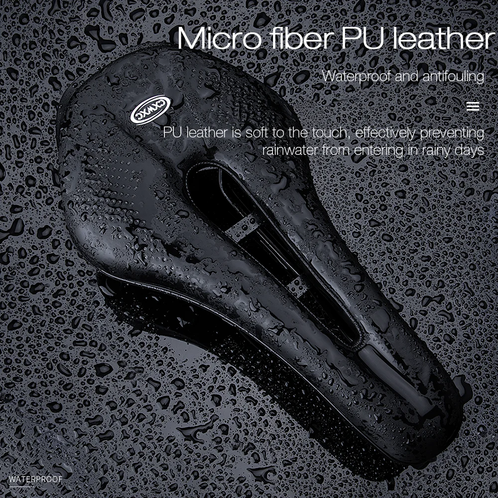 Mountain MTB Bike Saddle Soft PU Leather Bike Saddle Waterproof Non-Slip Cycling Bicycle Saddle