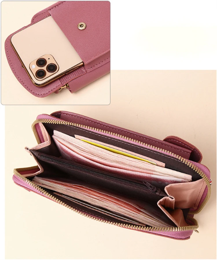 2023 Fashion Double-Layer Mobile Phone Bag Wallet Mini Crossbody Bags Cross Body Sling Bag
