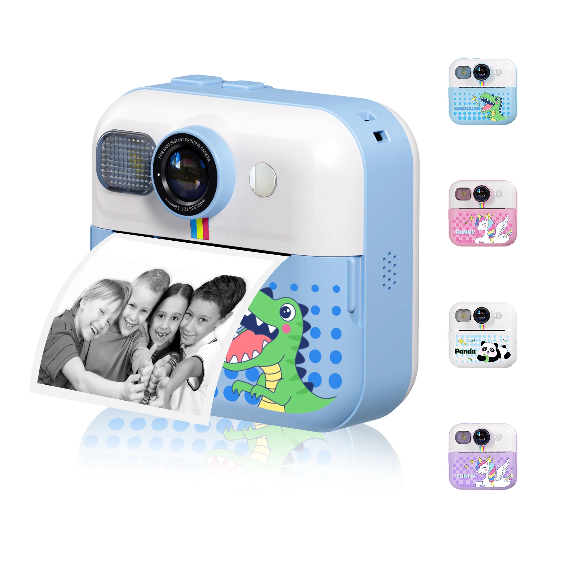 YMX CP02 ABS силиконовый 2 4 дюймов HD экран подарок розовый белый синий современный мультфильм детские игрушки мгновенный принт камера для девочек и мальчиков