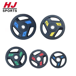 Hotsale Free Weights Gym Equipment Black Rubber Olymp Weight Plates Fitness Accessories Weight Lifting Barbell Discs