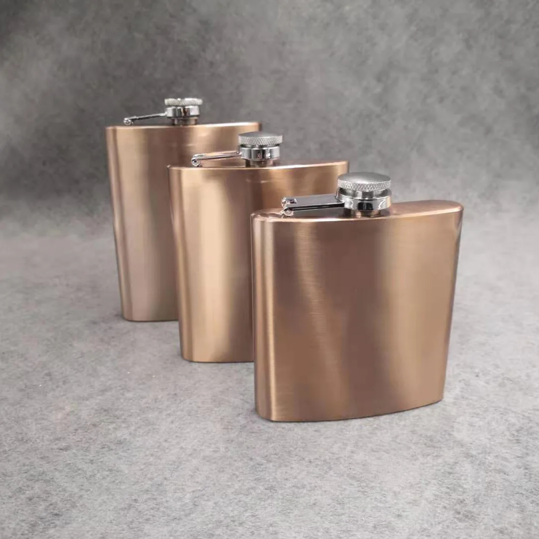 
304 stainless steel matt black 6oz hip flask 
