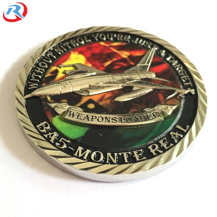 challenge Coin manufacturer Wholesale Cheap Custom 3D Blank Metal Silver Plated Enamel Challenge Coin