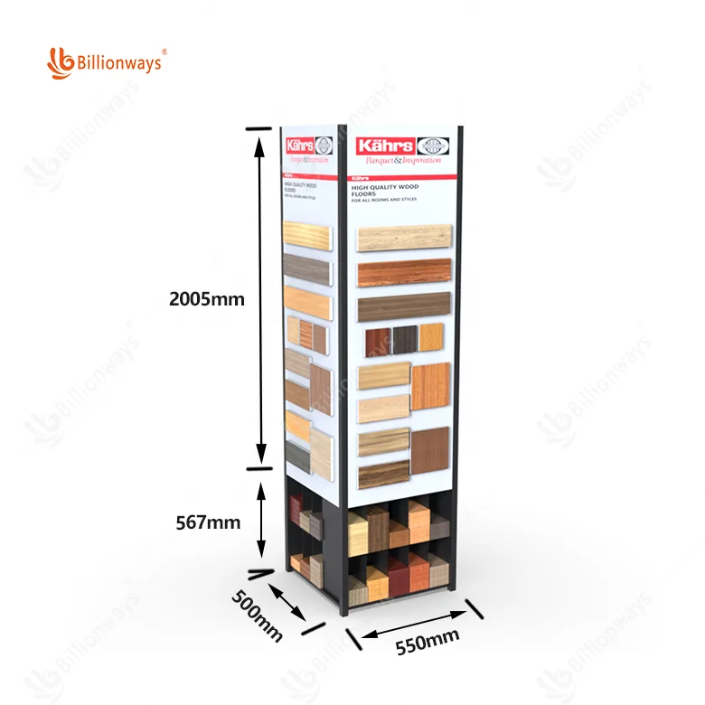 Wood Flooring Display Rack Customizable Metal Stand for Ceramic Tiles Wood Flooring in Retail