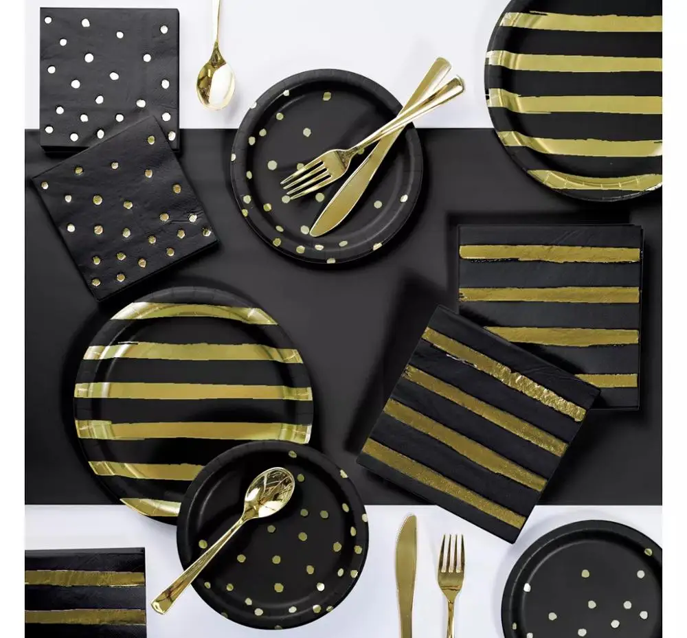 
Birthday party design custom disposable paper plates and tray 