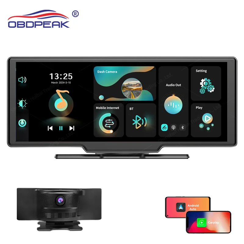 10.26 Inch Dash Cam 4K 2160P Car Mirror Video Recording Carplay & Android Auto Wireless  5G WiFi GPS Navigation Dashboard DVRs