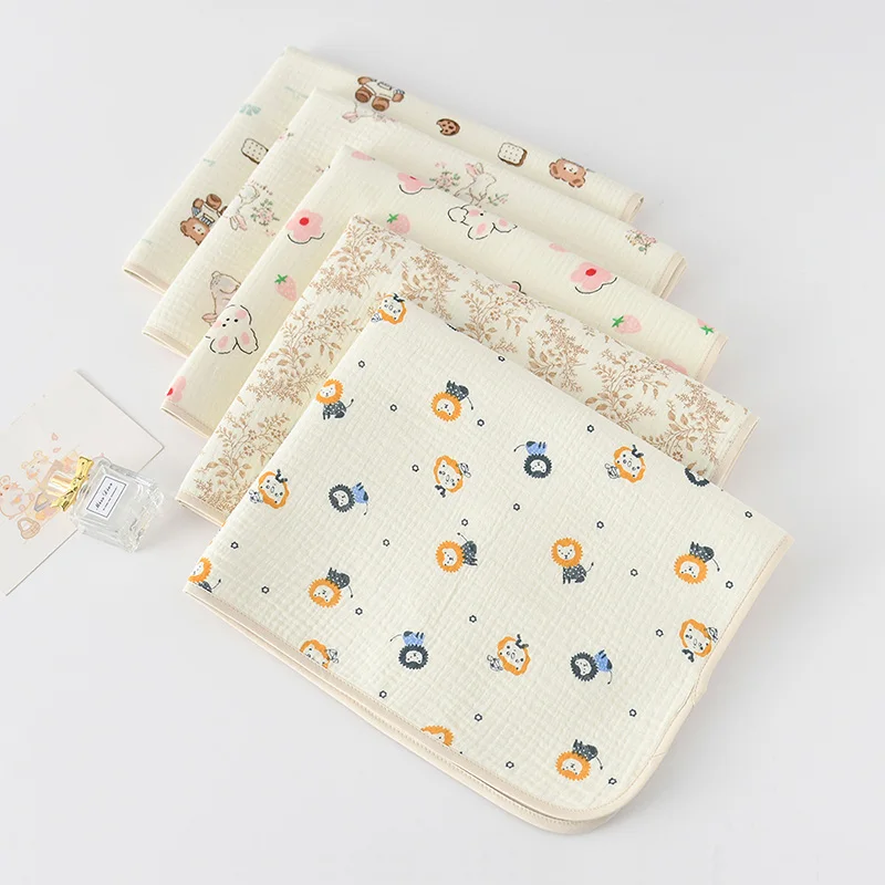 Wholesale PU Soft Cotton Newborn Portable Double-face Diaper Changing Mat Waterproof Diaper Changing Pad Washable Diapers Liners