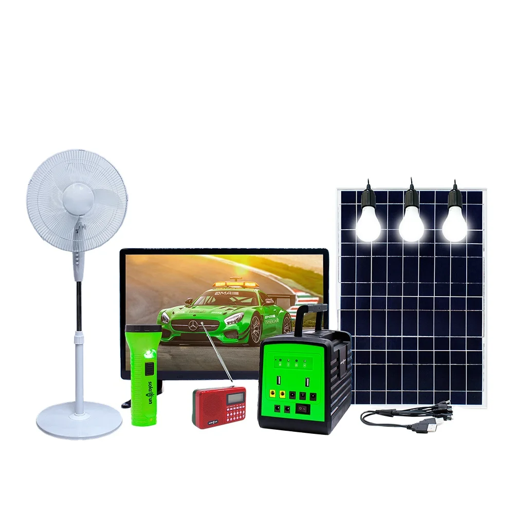 12v Battery Mini Solar Power System Can Run Tv, Fan, Fridge With Radio Mobile Solar Lighting Energy System Home