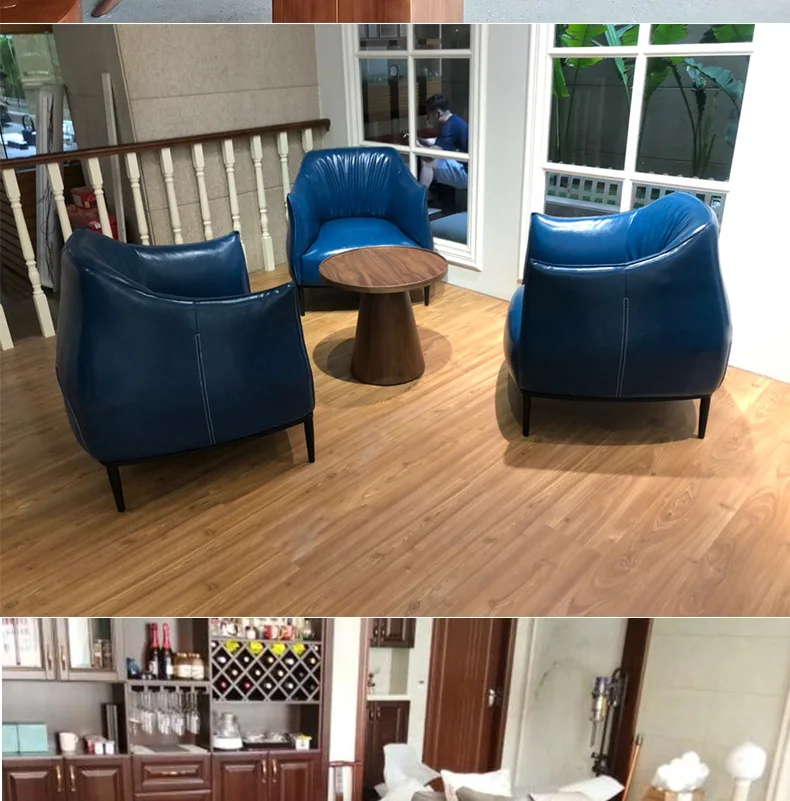 Solid wood coffee table living room modern walnut simple round tea table