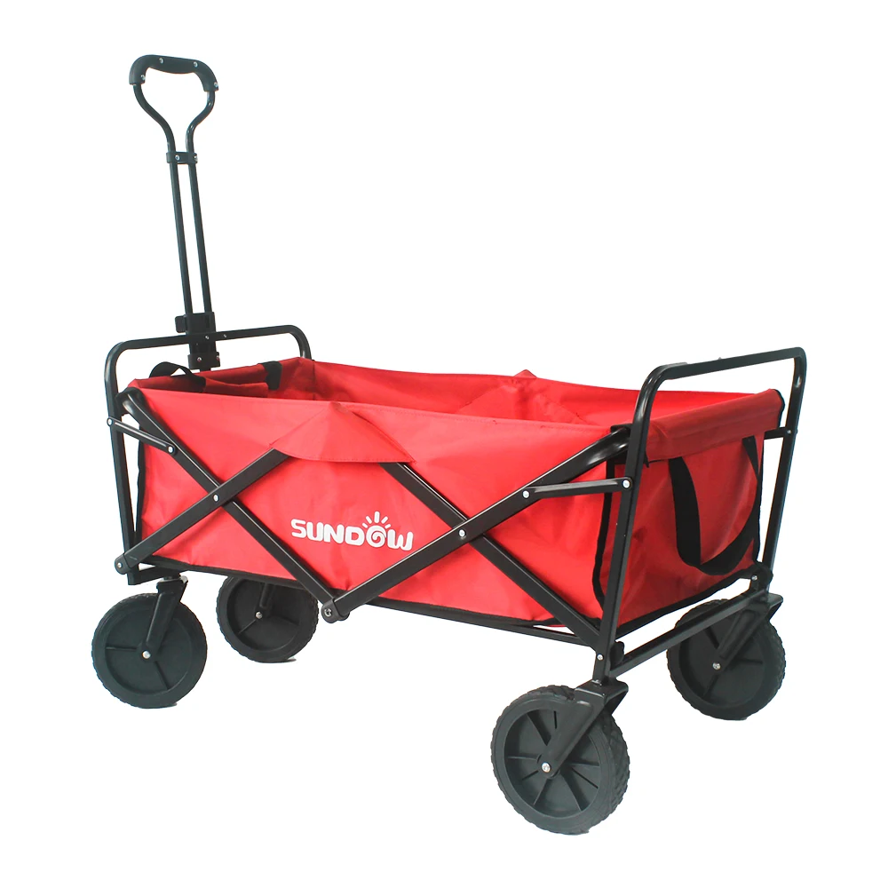 Zhejiang Shangde trolley 4 wheel beach table trolley cart camping folding wagon