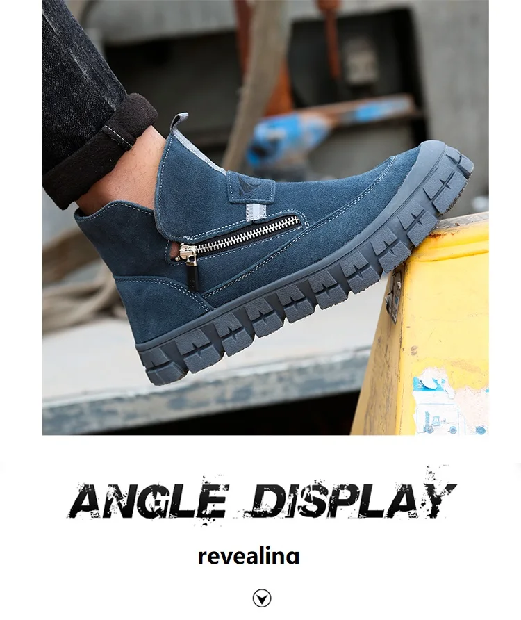 Vokea High Quality Welder Safety Shoes Factory Outdoor Construction Steel Toe Work Shoe Cow Leather Safety Boots