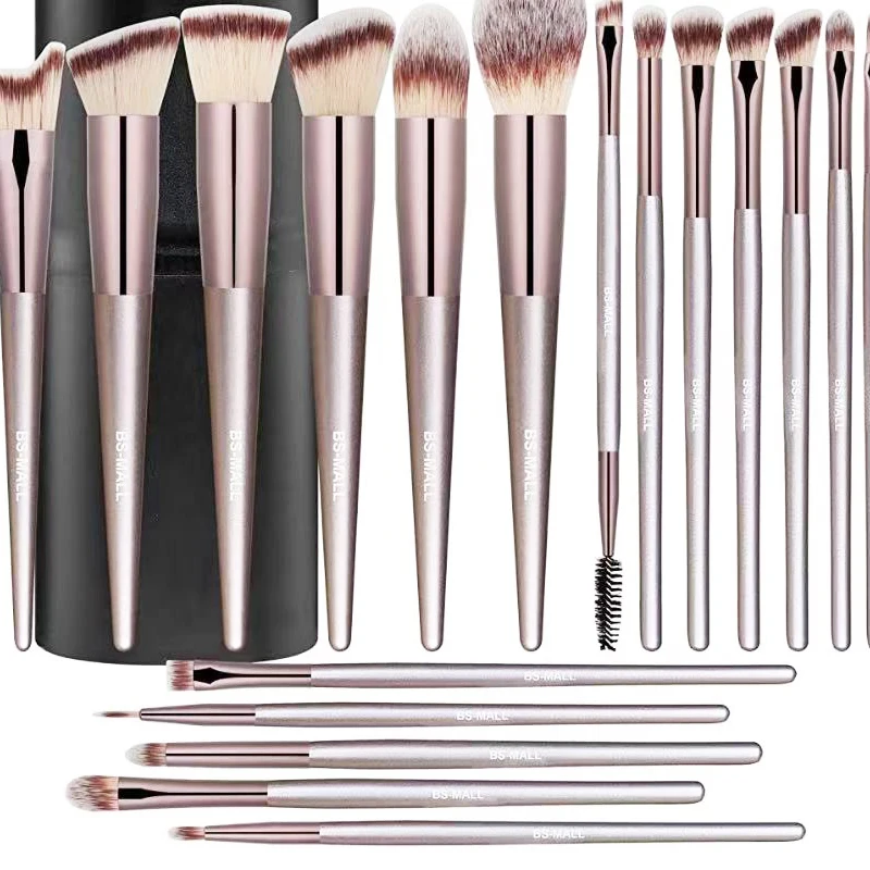 PU bag private label makeup tools foundation Luxury Premium High custom logo makeup brushes low moq kit brushes for makeup