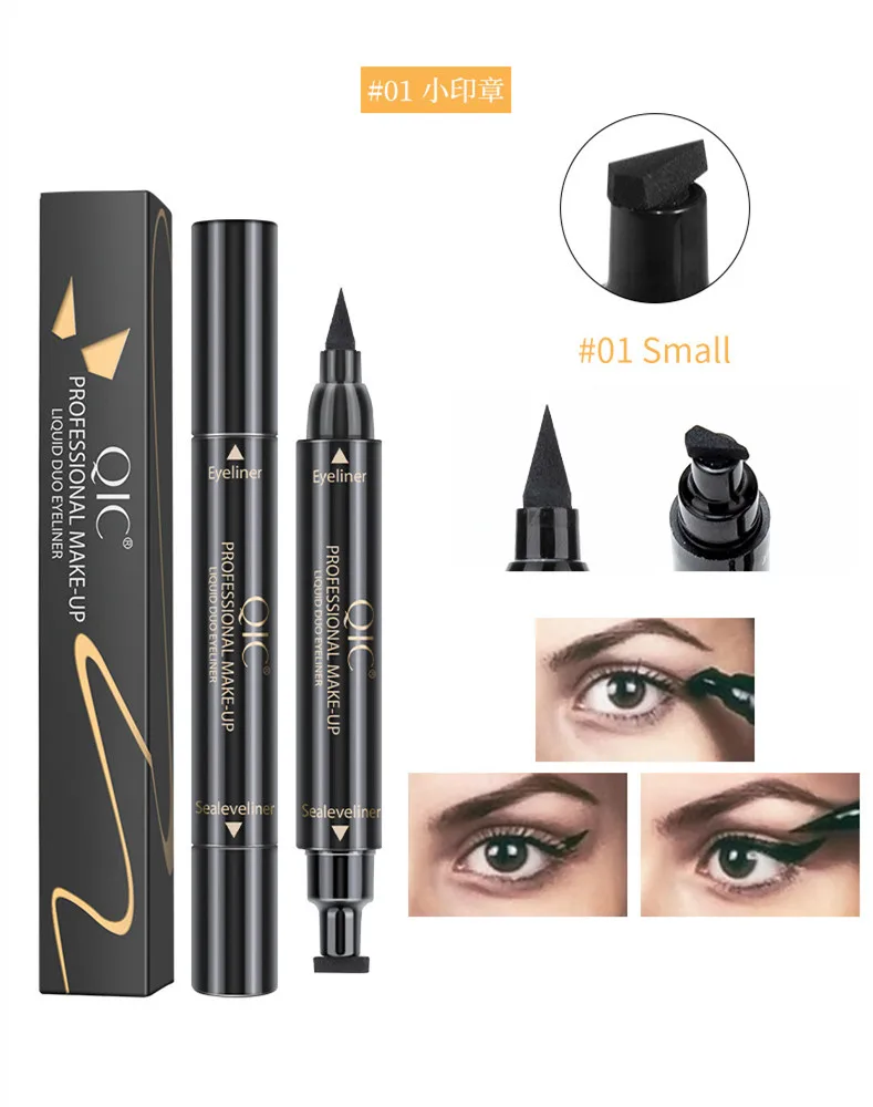 Eyeliner 2 In 1 Pro Winged Eyeliner Stamp Waterproof Makeup Eye Liner Pencil Black Liquid Eyeliner