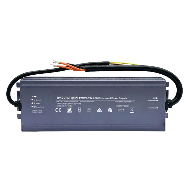 YSD  IP67 60W Single Smps 110V 220V Ac To Dc Output 12v 24v Waterproof Switch Mode Power Supply