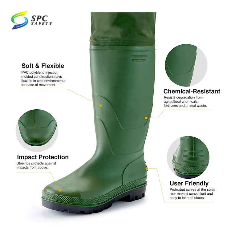 comfortable breathable waterproof  hunting PVC fishing waders waist wader