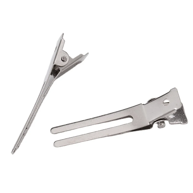 Fashion High Quality Metal Double Prong Alligator Pin Curls Hair Clips For Beauty Salon