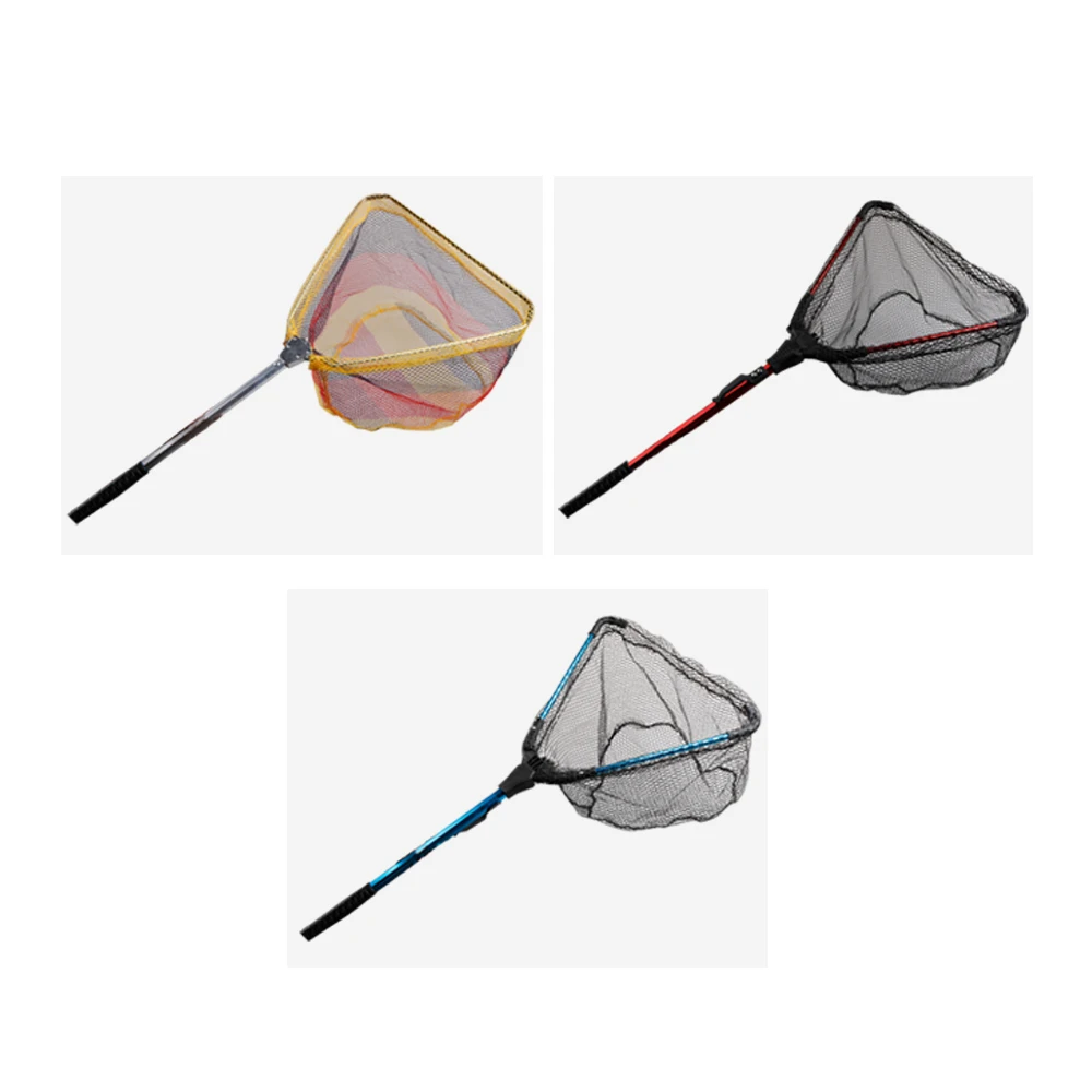 LUSHAZER 80cm 280G carp abs aluminum alloy foldable landing single section nylon handle fish lake ocean hand net fishing