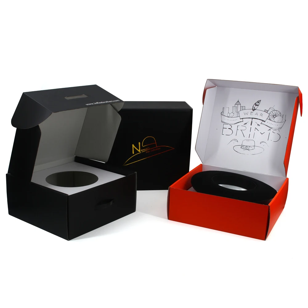 wholesale extra large cardboard fedora cowboy hat shipping boxes packaging custom logo for hat