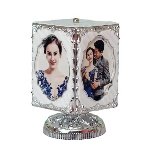Creative 5 inch rotating clockwork music box PVC photo frame