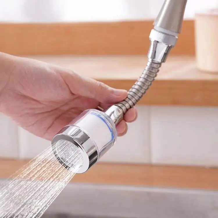 Pressure Boosting Adjustable Extension Water Saving Head Detachable Sink Sprayer Faucet Extender