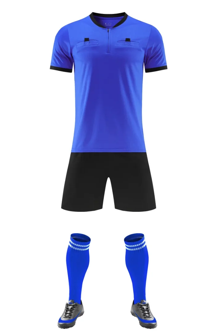 New Professional Survetement Soccer Referee Jersey Sets Football Referee Judge Uniform Short Shirt Tracksuits