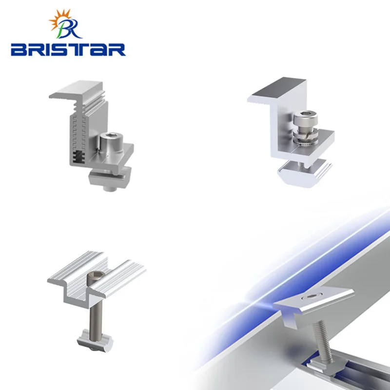 HF солнечные алюминиевые Фотоэлектрические стеллажи Регулируемые концевые зажимы