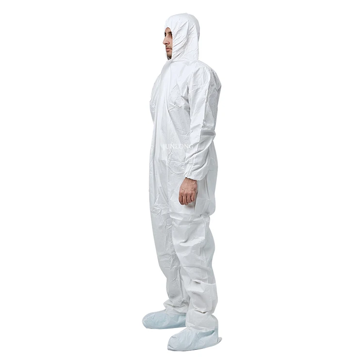 Junlong  factory  with hood  EN14126  approved Disposable SF  Overalls Workwear Suits