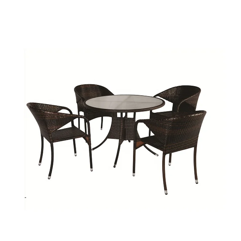 For leisure rattan outdoor dining set rattan garden furniture set gazebos round dining tables and chair set table