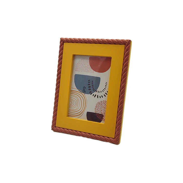 Picture Frames 4x6 inch Pack of 3 Piece in Plastic Glass MDF Shallow Orange Color Frame, Display Pictures 4X6