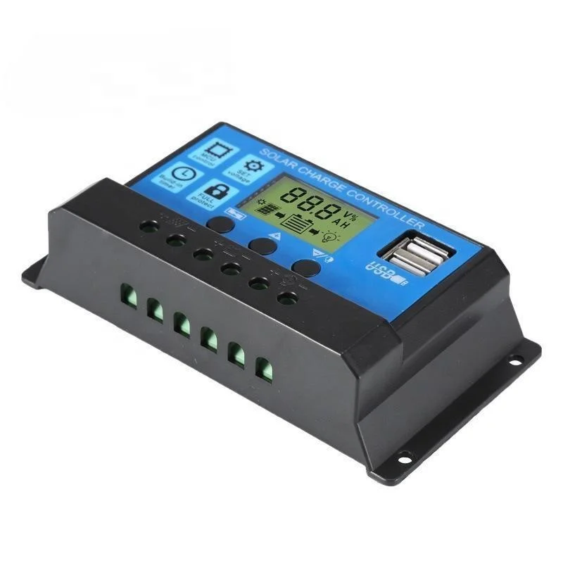 MPPT Solar Charge Controller 10a 20a 30a 12V/24V PWM Auto Parameter Adjustable LCD Display Solar Controller