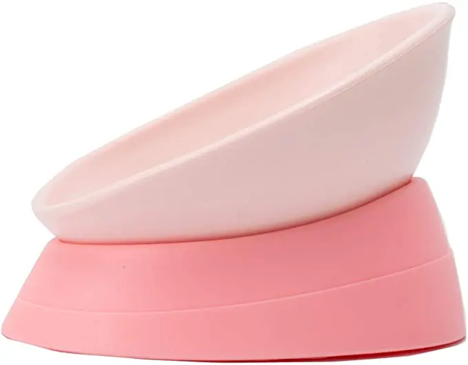 Wholesale Silicone Anti Slip Dog Cat Dish Detachable Rubber Dog Bowl Pet Sterile Tilted Pet Feeder Slope Base