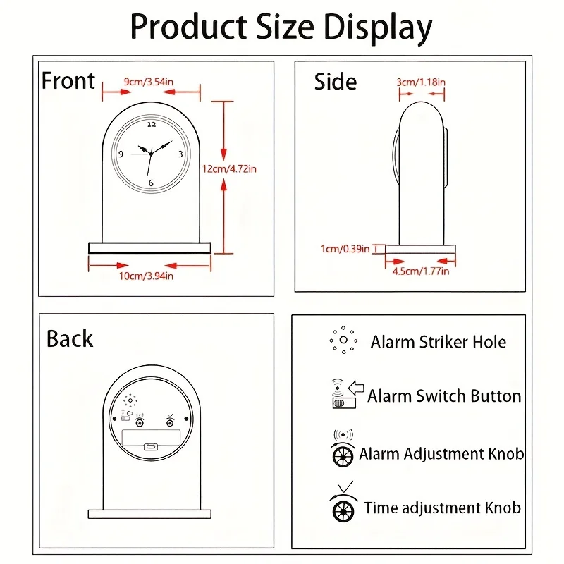 Alarm Clock Vintage Wooden Table Clock Bedroom Bedside Snooze Alarm Clock Wood Retro Desktop Home Decoration Desk Table Watch