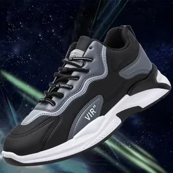 Fashion mesh breathable sneakers running shoes for men autumn old daddy PU casual soft fur shoes men running shoe