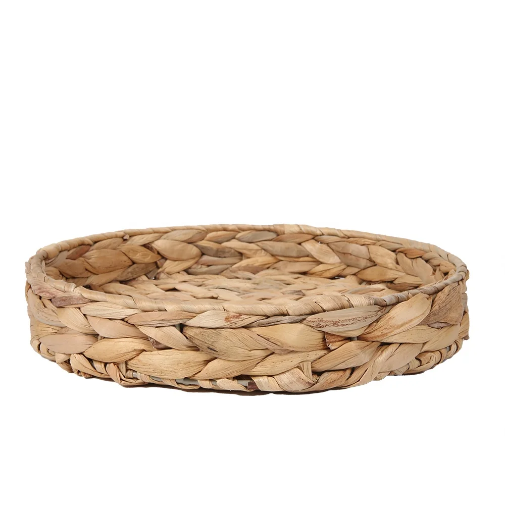 Kingwillow Environmental Protection Hand-Woven Lavender Water Hyacinth Fruit Tea Dessert Bread Natural Picnic Storage Basket