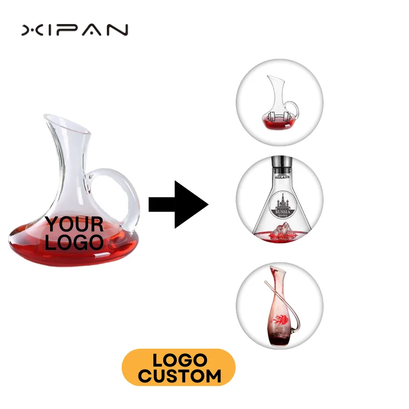 Hot Sale Wine Decanters with Handle Custom Wine Decanter Set for Red Wine Vodka Liquor Whiskey