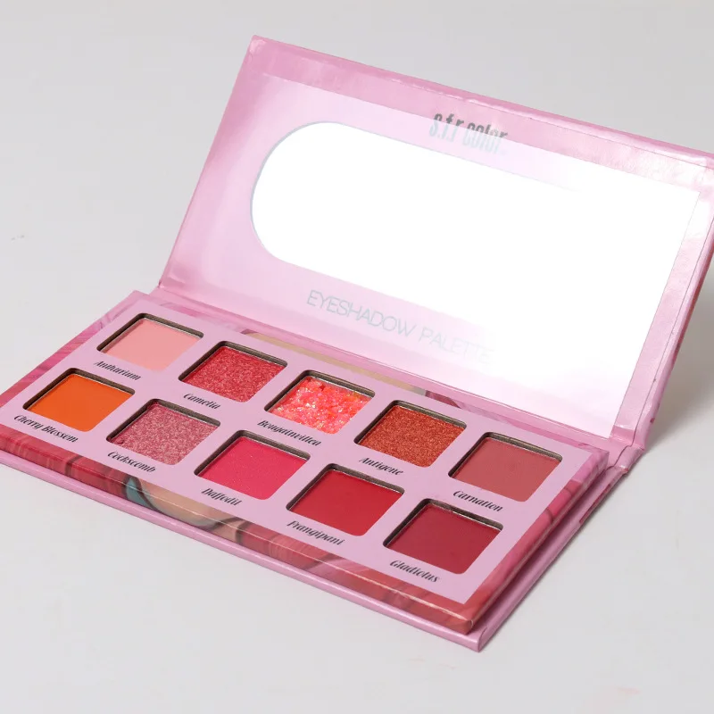 10 colours Cosmetic Makeup Eyeshadow Metallic Shimmer Eye Shadow Palette SFR Color Wholesale