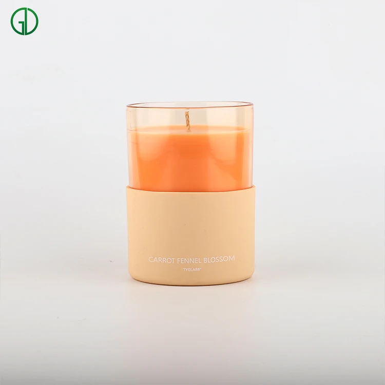 Home Decoration Custom Logo High Quality Luxury Glass Candle Container Glass Candle Jars