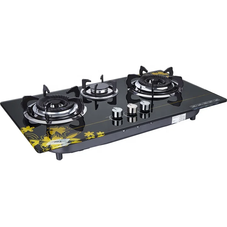 Low-cost selling explosion models 3 burner color steel gas stove
