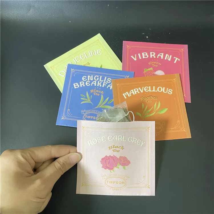 Small Batch Custom Heat-sealed Triangle Flower Tea Bag Outer Bag Biodegradable Corn Fiber Custom Empty Tea Bag