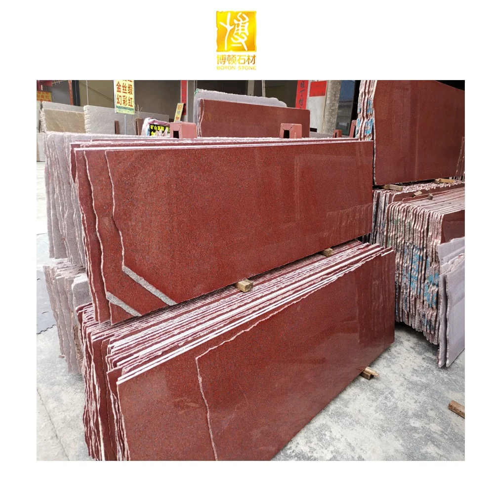 BOTON STONE India Red Granite Polished Tiles 60x60 Ruby Paving Countertop Granite Benchtop