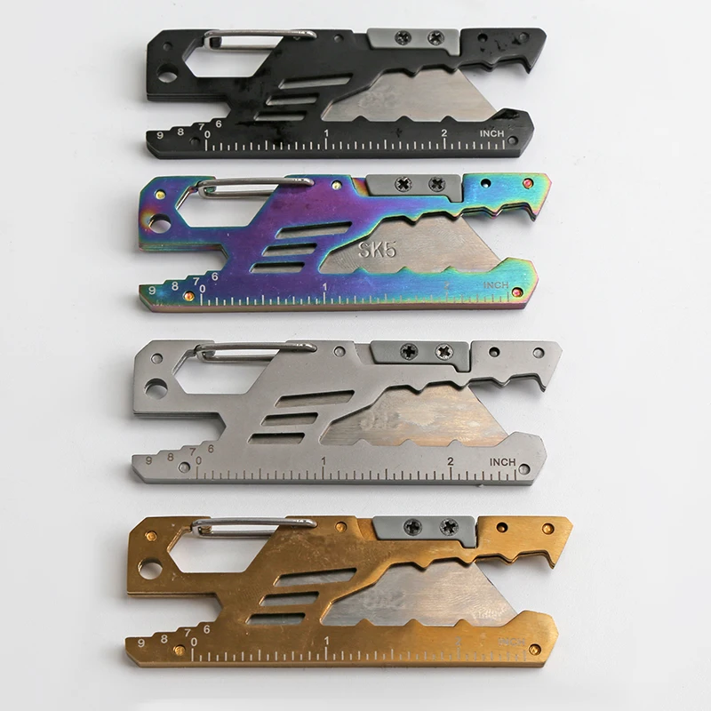 Multi-functional 2Cr13 Stainless Steel Utility knife Stanley knife Box Cutter with Scale Brown Box OEM Customized Logo RTS