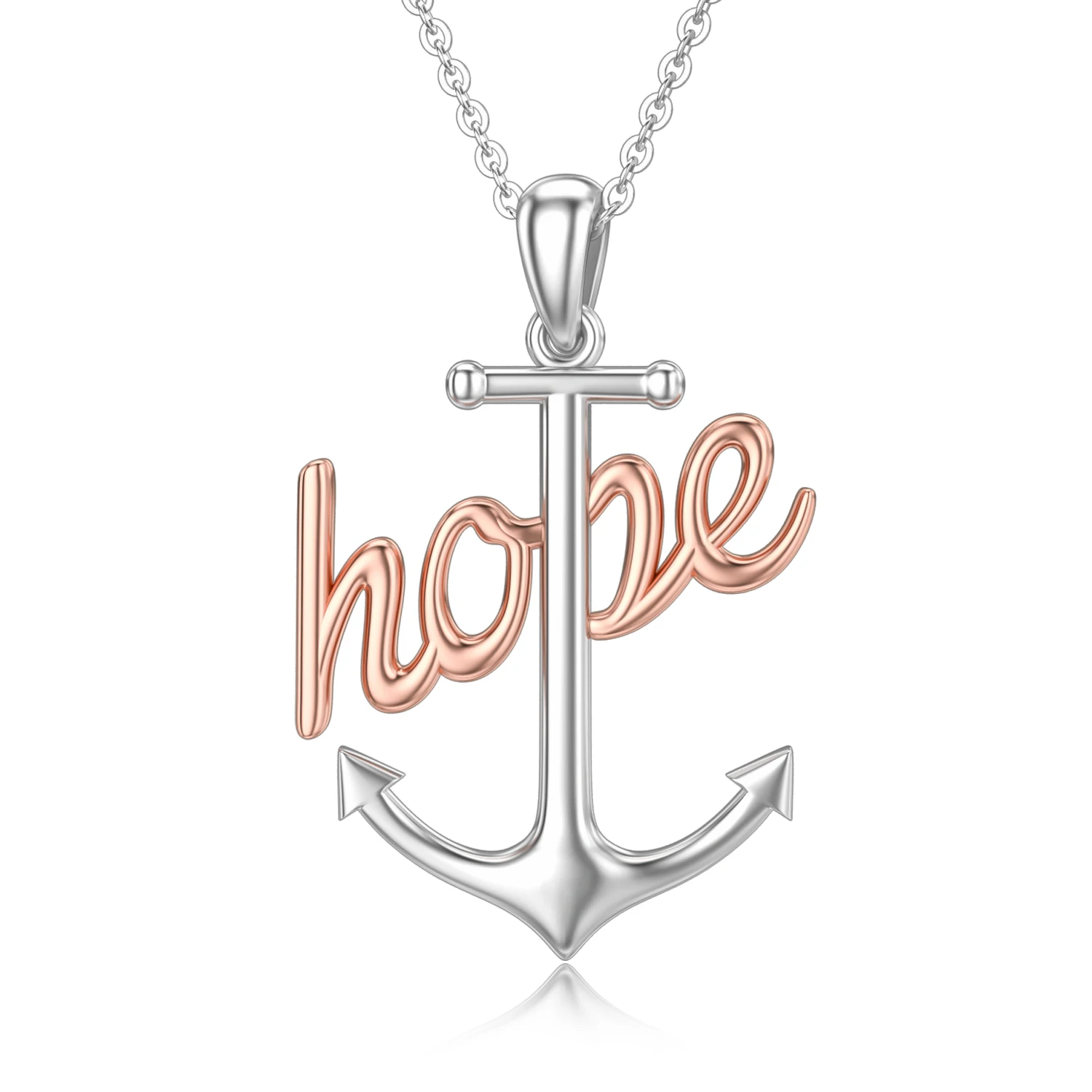 High Quality OEM/ODM Custom 925 Sterling Silver Anchor Letter Faith Hope Love Necklace