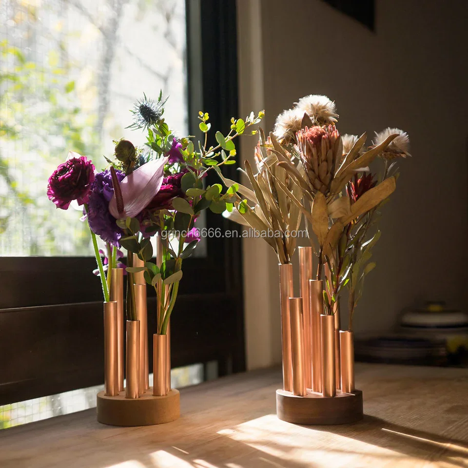 Modular Flower Tubes Hydroponic Vase Test Tube Desktop Propagation Station Modular Vase Floral Water Tubes Vase