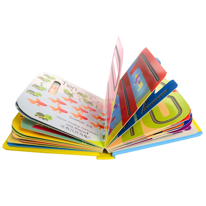 Professional manufacturer customized kids hardcover cut out board book educational activity lift flap books