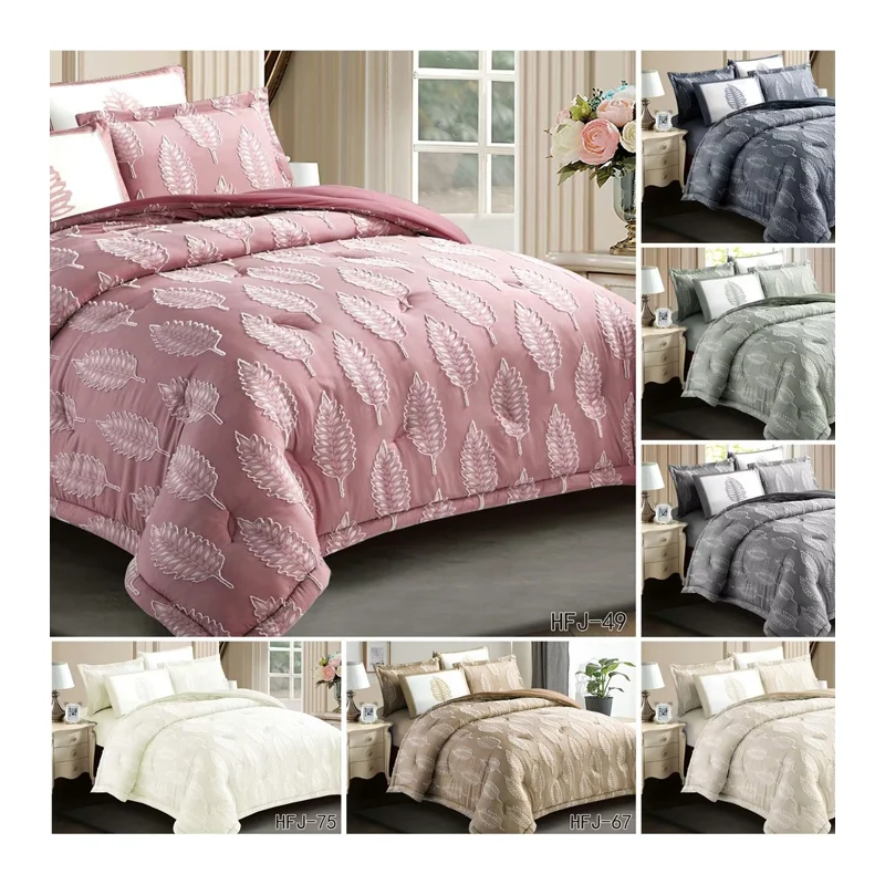 Factory cut Flowers Microfiber jacquard Duvet cover bed linen